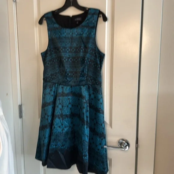 The Limited Blue and Black Patterned Mini Dress - Picture 4 of 12